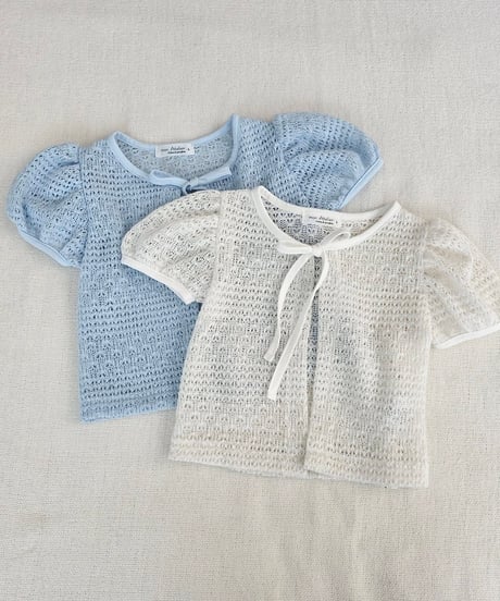 9[予約]mon Atelier blooming ribbon cardigan