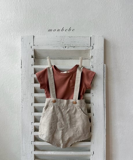 54[予約]monbebe linen suspender shorts