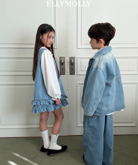 264[予約]ELLYMOLLY denim little pocket ops
