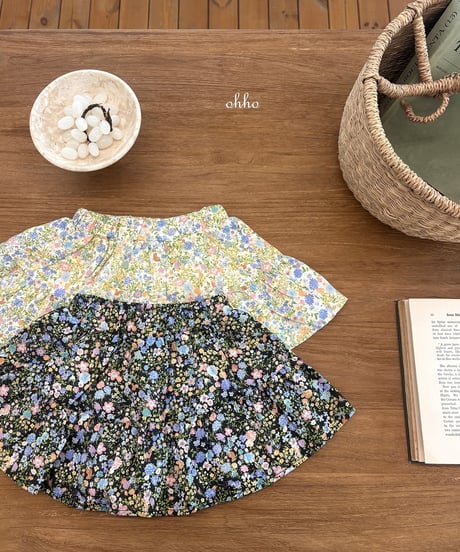11[予約]ohho floral shirring skirt