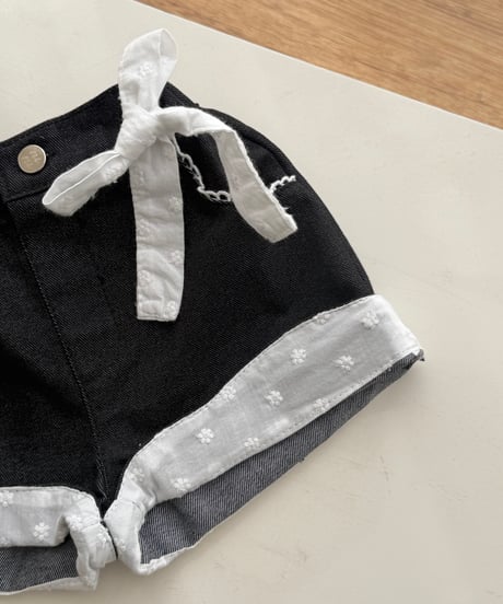 67[予約]ninibello love it half denim pants