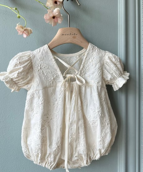 88[予約]monbebe cotton embroidered suit