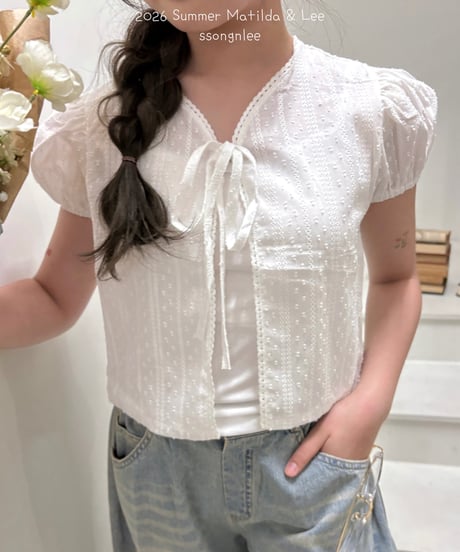 88[予約]matilda&lee puff blouse cardigan