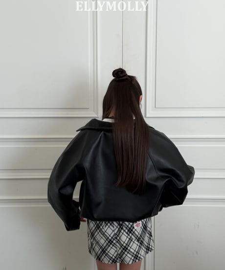 261[予約]ELLYMOLLY slash check skirt