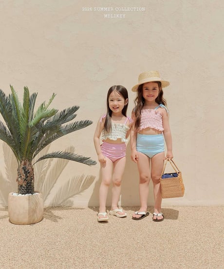 76[予約]melikey lily check swim set
