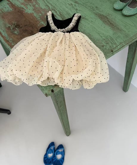 19[予約]aiai black combination dot dress