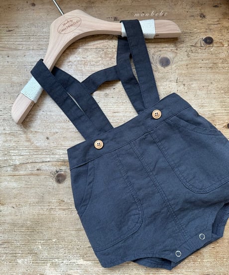 54[予約]monbebe linen suspender shorts