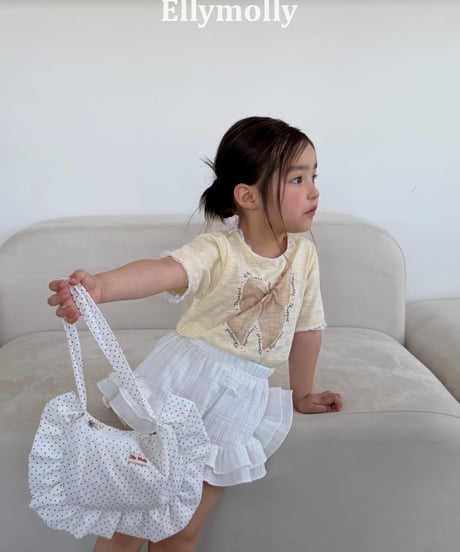 16[予約]ELLYMOLLY slab ribbon t-shirt