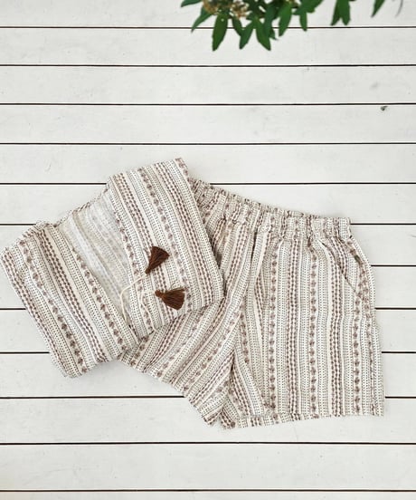 36[予約]mon Atelier morocco shorts