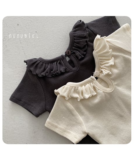 73[予約]nunubiel bebe ribbed frill t-shirts