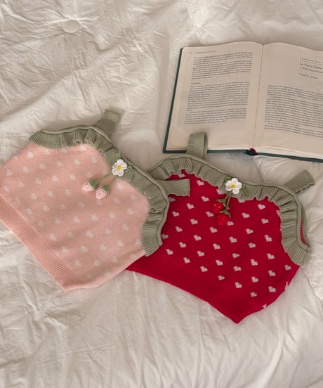 74[予約]ninibello heart berry knit