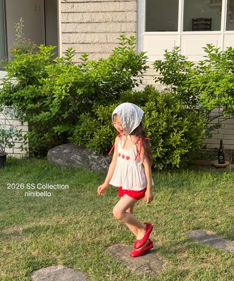 98[予約]ninibello berry eyelet blouse top