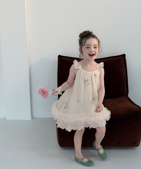 9[予約]aiai vintage cream frill dress