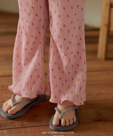 33[予約]melikey flower pleats pants