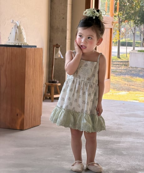 33[予約]mydaughter sage print sleeveless dress