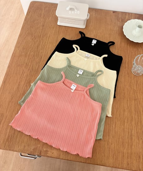 37[予約]ohho heart pleated camisole
