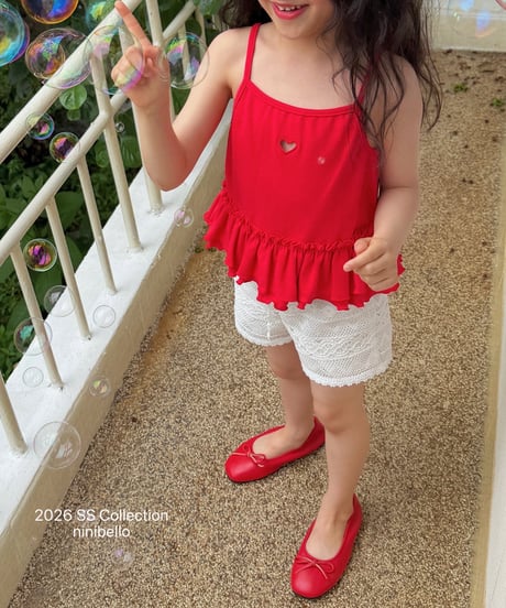 87[予約]ninibello joy heart punching sleeveless top
