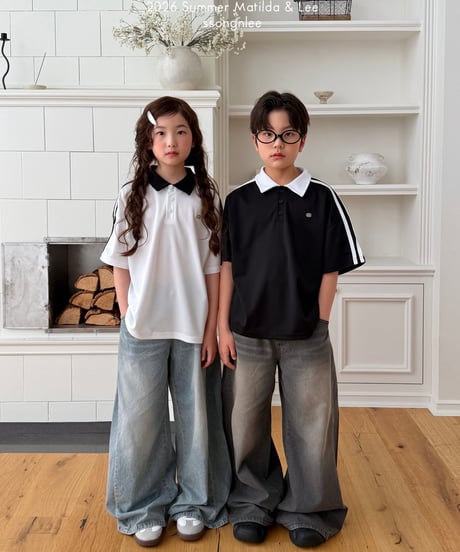 49[予約]matilda&lee airy two line collar tee