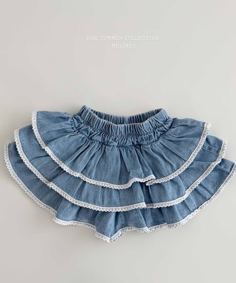 37[予約]melikey lace denim cancan skirt