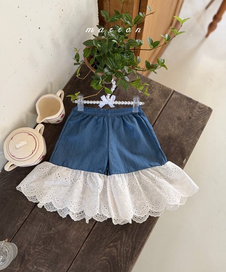 21[予約]marron lace wide leg pants(XS-L)