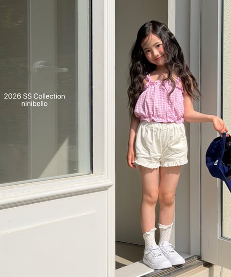 90[予約]ninibello heart frill denim pants