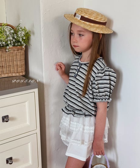 3[予約]poisson border puff tee