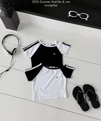 10[予約]matilda&lee color matching line tee