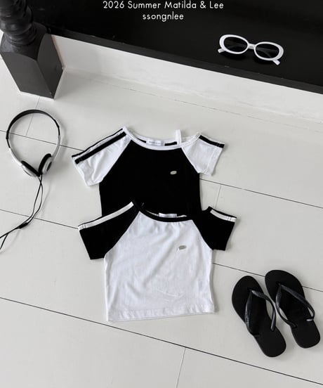 10[予約]matilda&lee color matching line tee