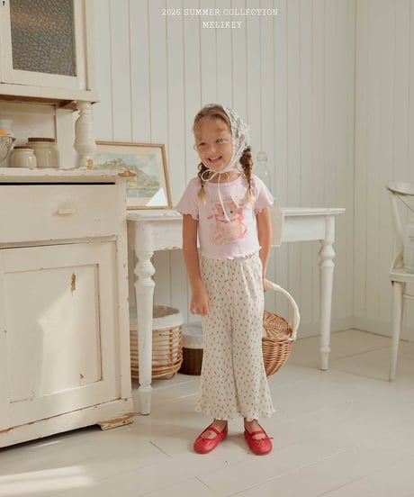33[予約]melikey flower pleats pants