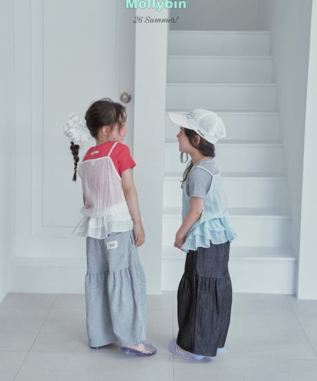 4[予約]Mollybin wide shirring pants