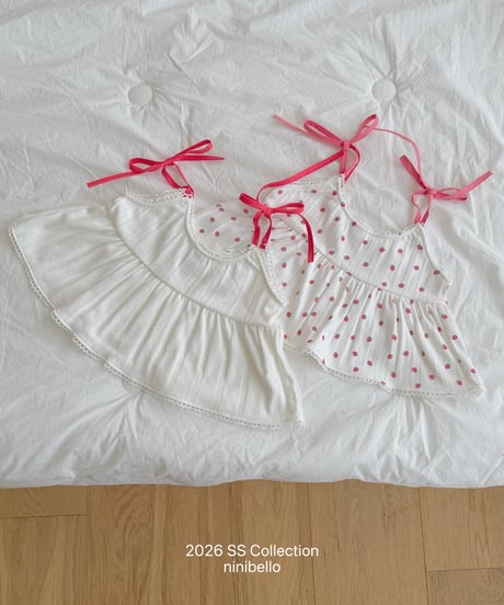 98[予約]ninibello berry eyelet blouse top