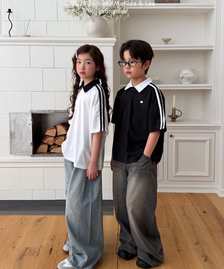 49[予約]matilda&lee airy two line collar tee