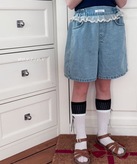 11[予約]poisson lalla lace short denim