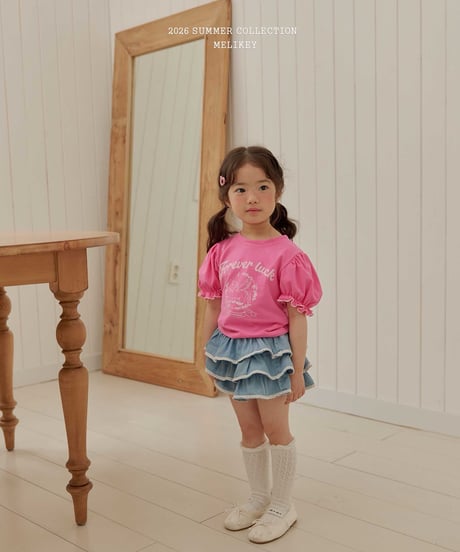 37[予約]melikey lace denim cancan skirt