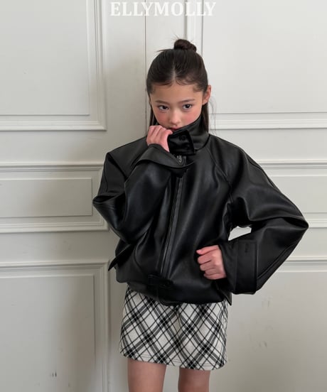 261[予約]ELLYMOLLY slash check skirt