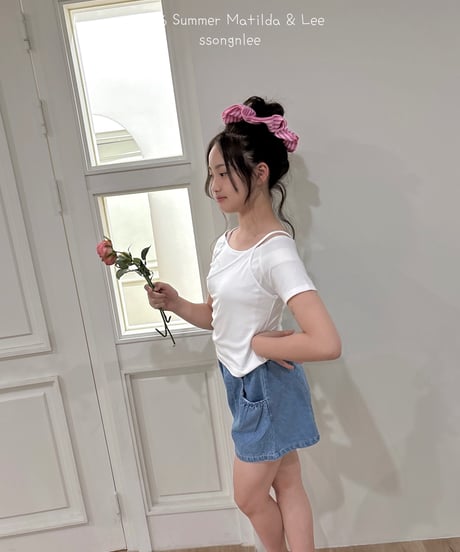 68[予約]matilda&lee denim shirring pants