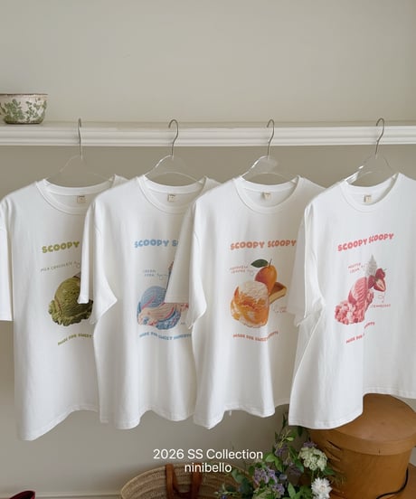 80[予約]ninibello scoop scoop short sleeve t-shirt