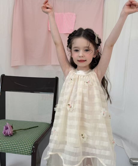 4[予約]aiai angel flower chiffon dress