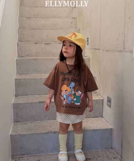261[予約]ELLYMOLLY slash check skirt