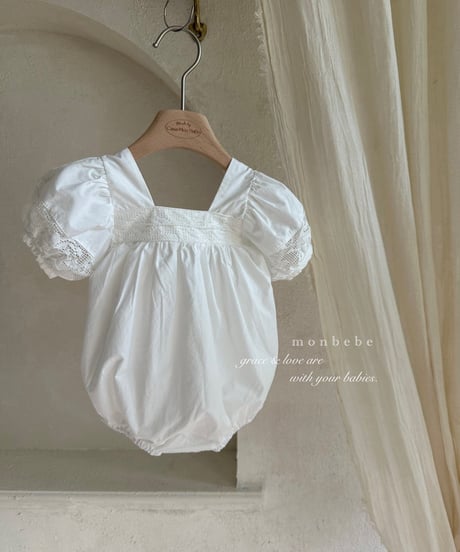 65[予約]monbebe rose square neck suit