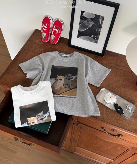 29[予約]matilda&lee sunglasses cat short sleeve tee