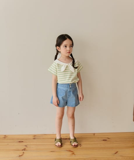 19[予約]mon Atelier love denim shorts