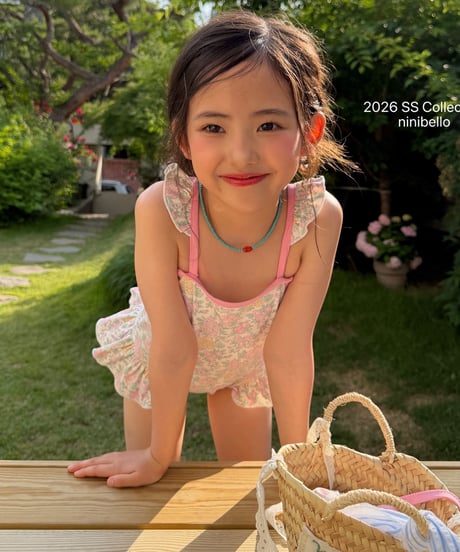 99[予約]ninibello rosie berry swimwear bonnet set