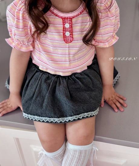 3[予約]poisson border puff tee