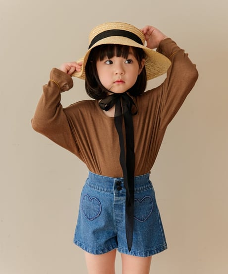 19[予約]mon Atelier love denim shorts