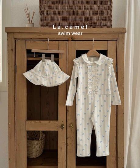 20[予約]La.camel blue ribbon swimwear
