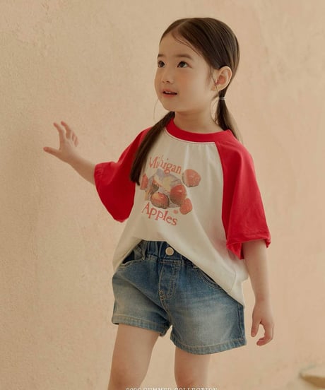58[予約]melikey apple raglan t-shirt