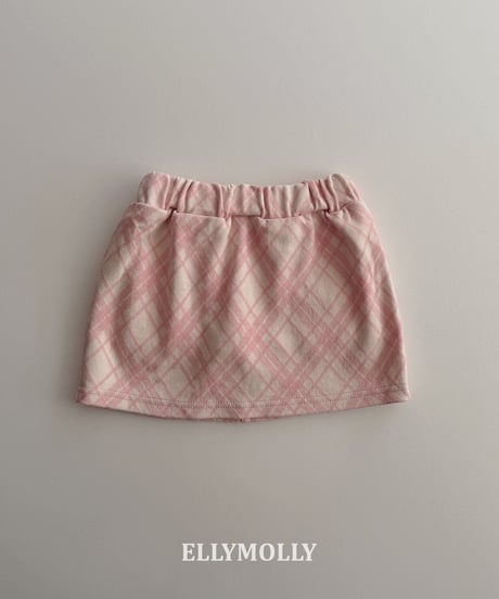 261[予約]ELLYMOLLY slash check skirt
