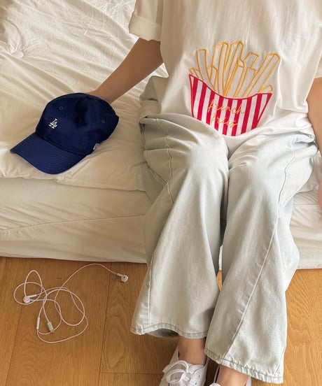 18[予約]ninibello french fries short sleeve t-shirt(adult)
