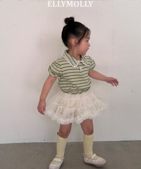 252[予約]ELLYMOLLY curling collar frill t
